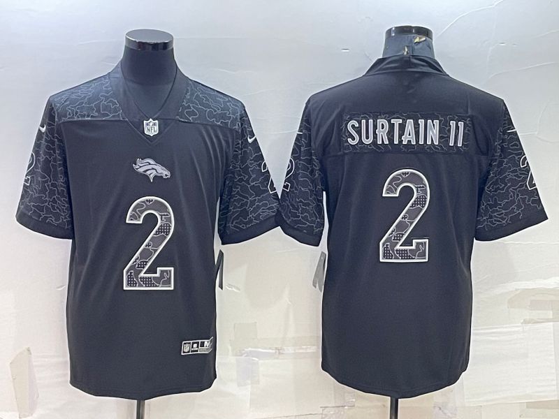 Men Denver Broncos #2 Surtain ii Black Reflector 2022 Nike Limited NFL Jersey->cincinnati bengals->NFL Jersey